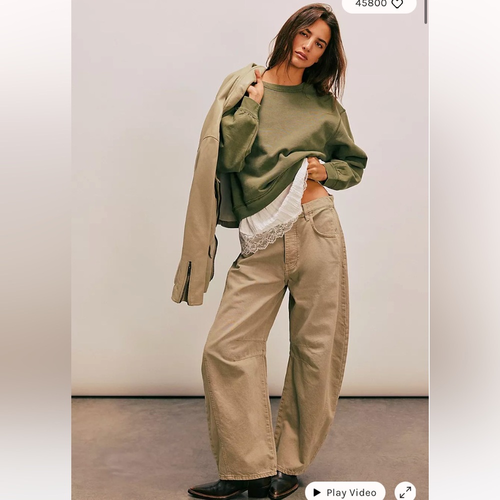 Free People Good Luck Barrel Jean